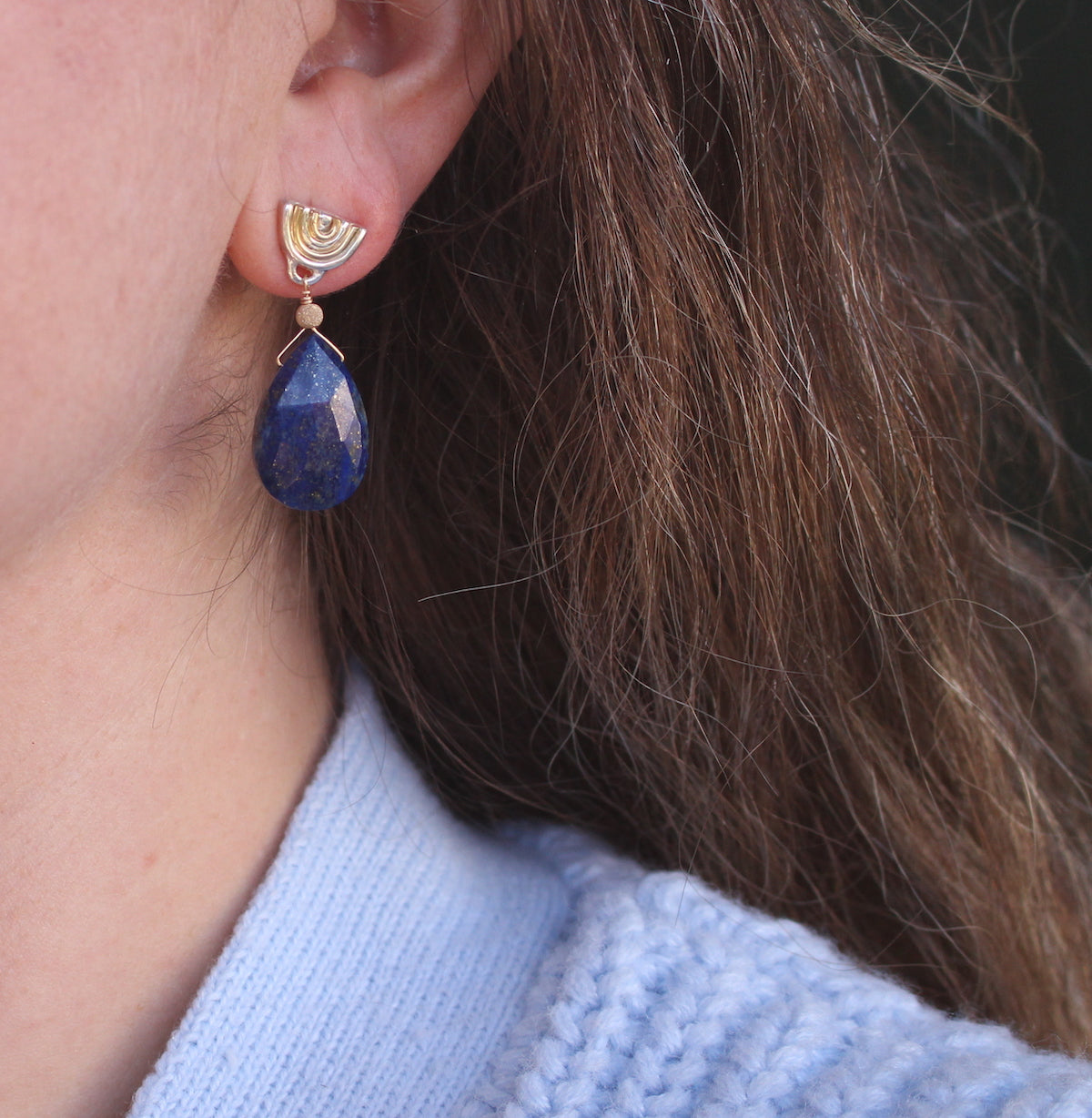 Lapis drop earring