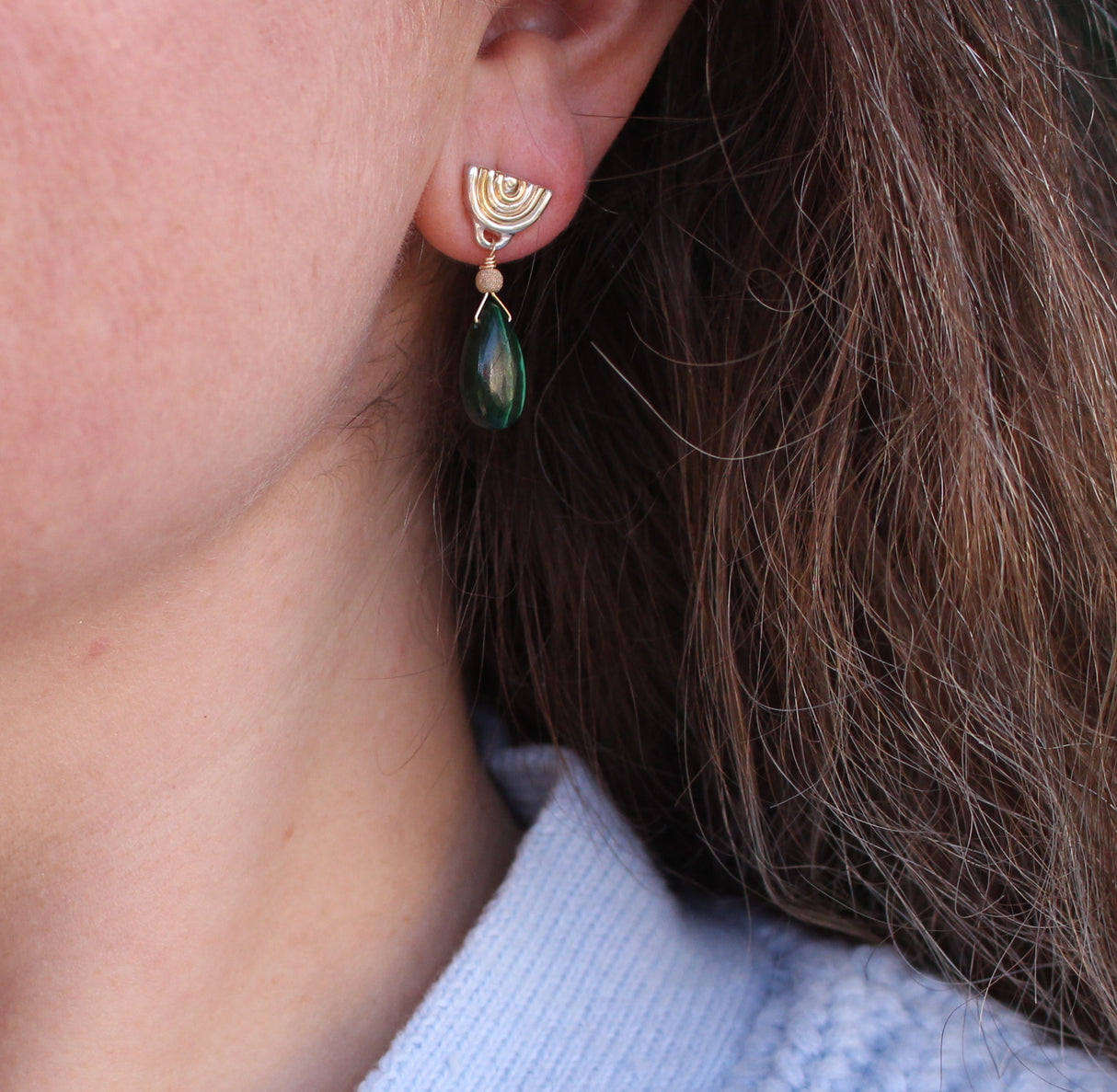 Malachite drop earring