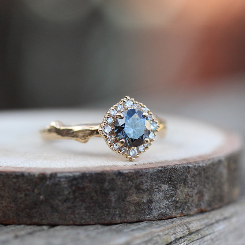 Moissanite halo ring