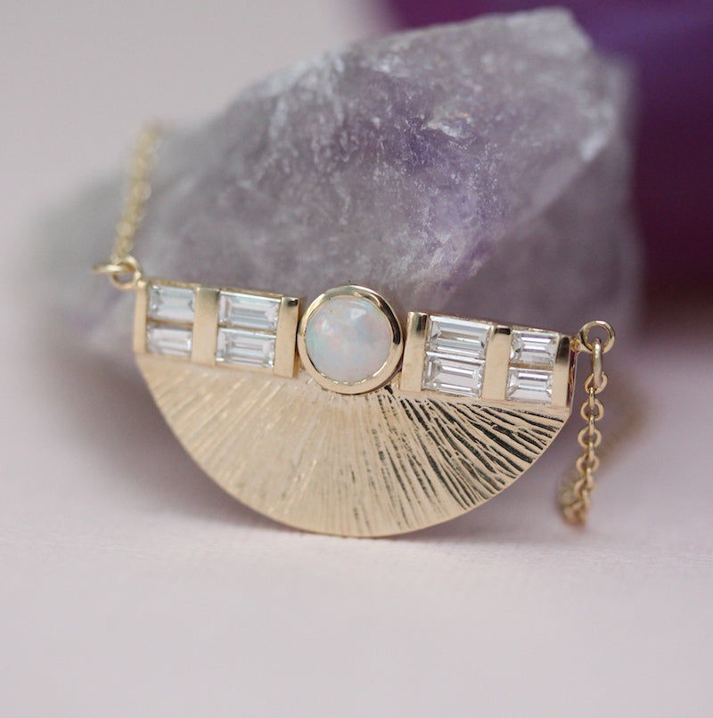 art deco custom necklace