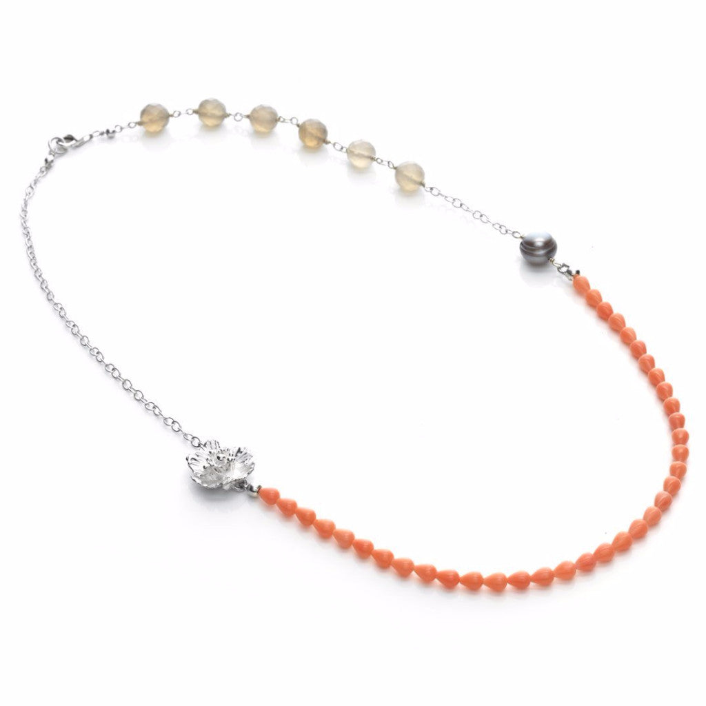 Wildflower- Poppy and coral necklace - Kathryn Rebecca