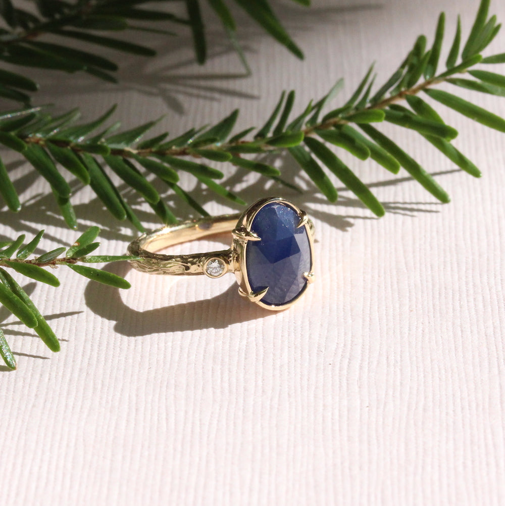 Rose Cut Sapphire Ring