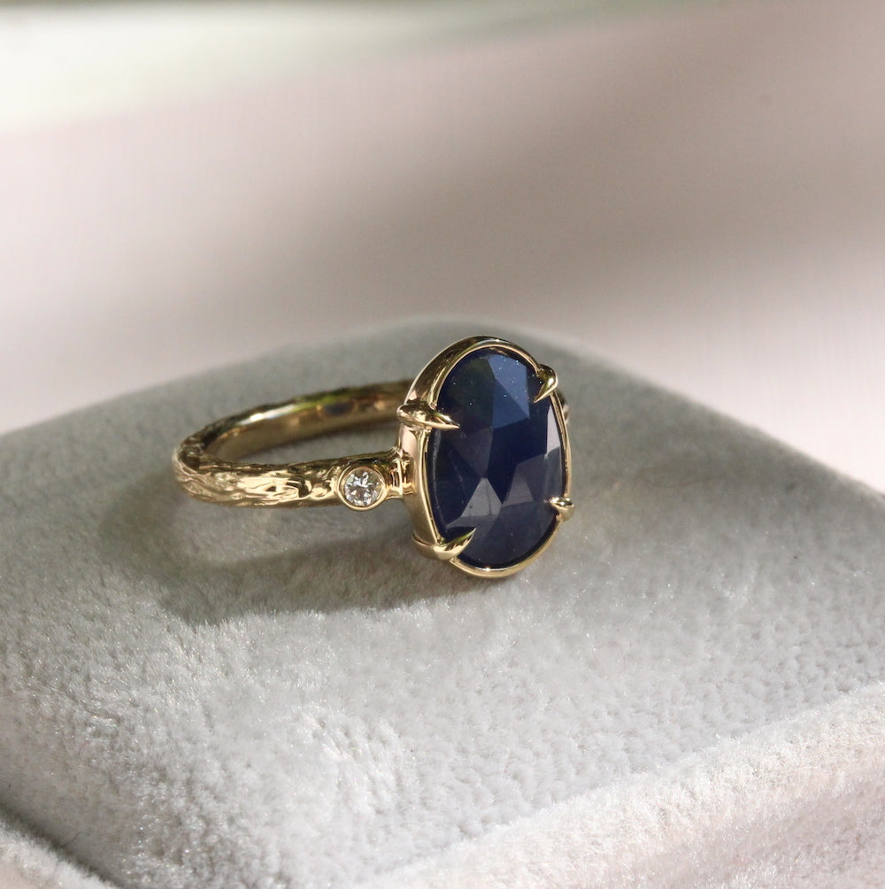 Rose Cut Sapphire Ring