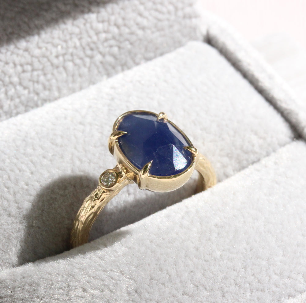 Rose Cut Sapphire Ring