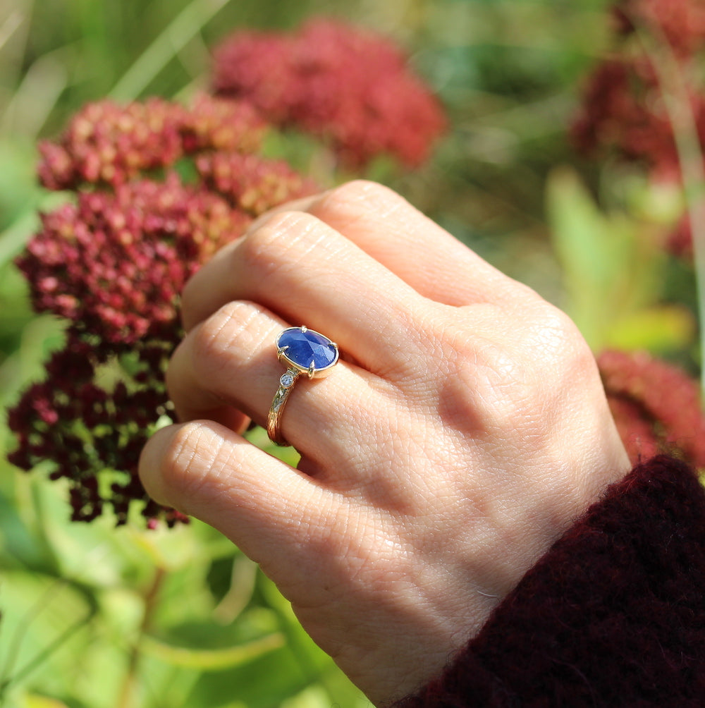 Rose Cut Sapphire Ring