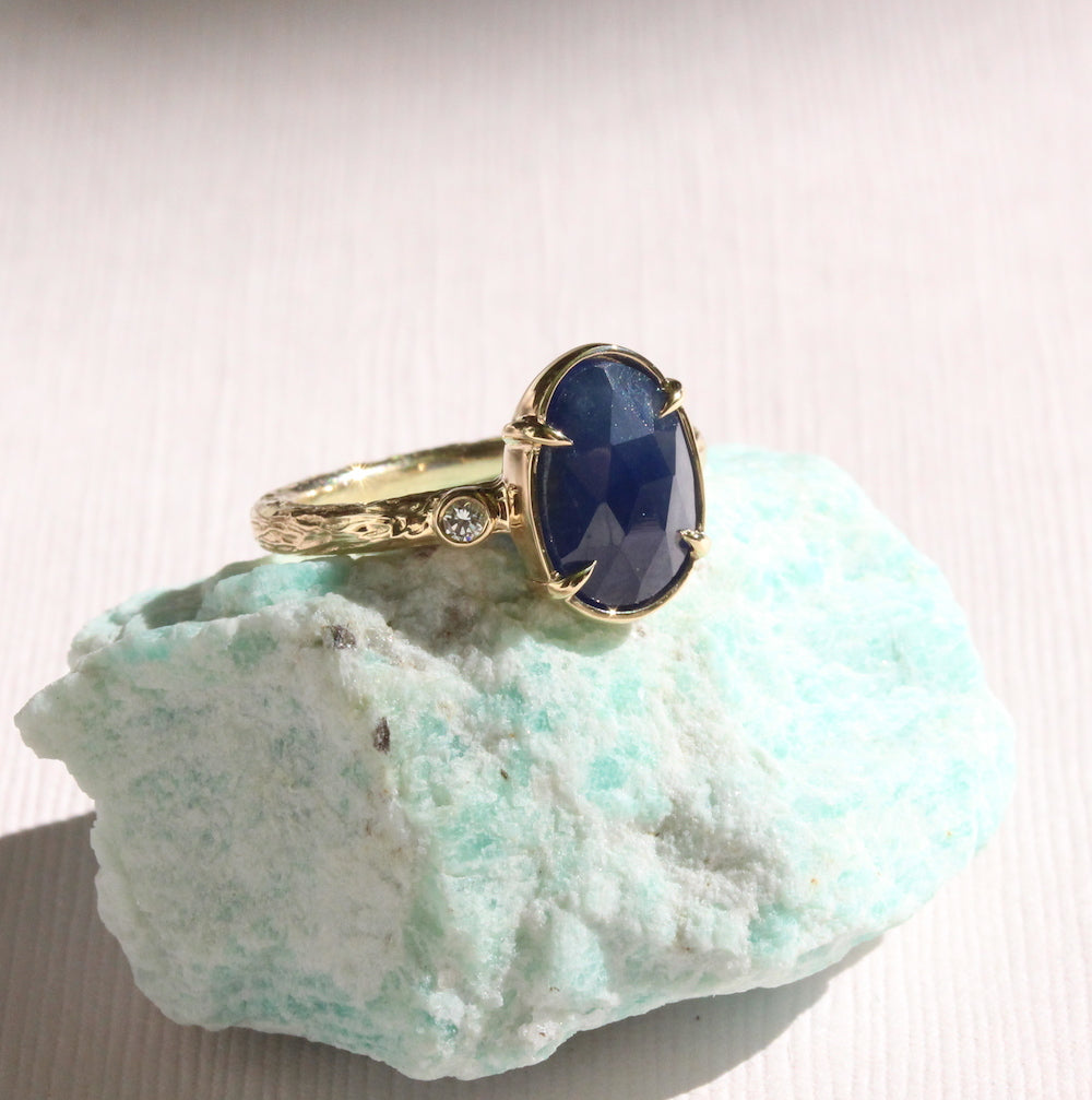 Rose Cut Sapphire Ring
