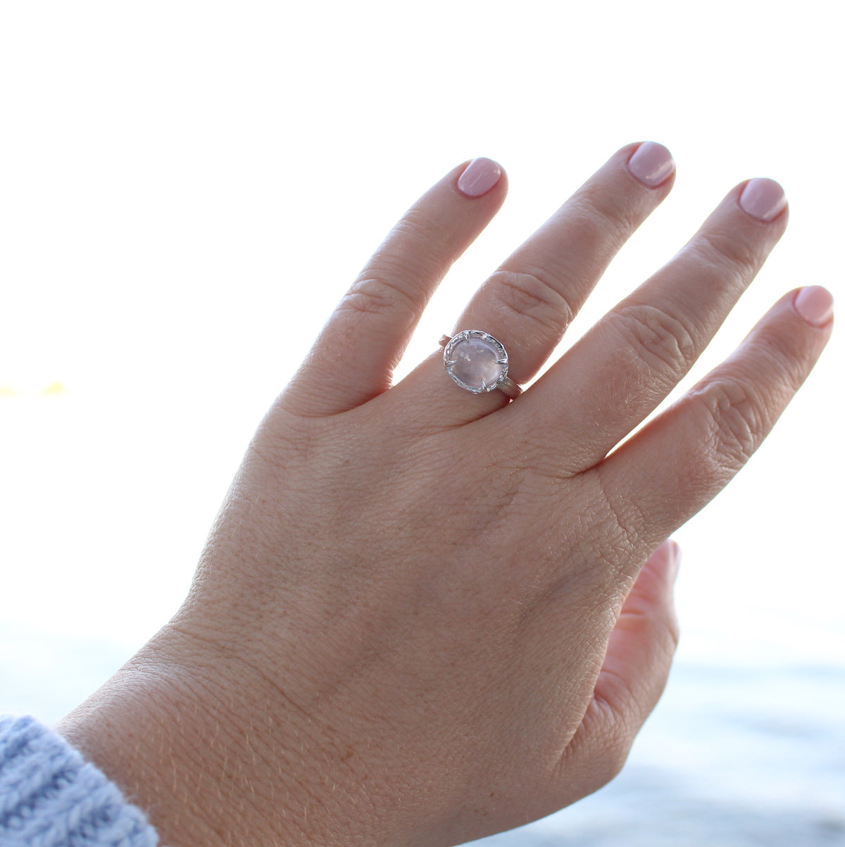 Rose quartz ring