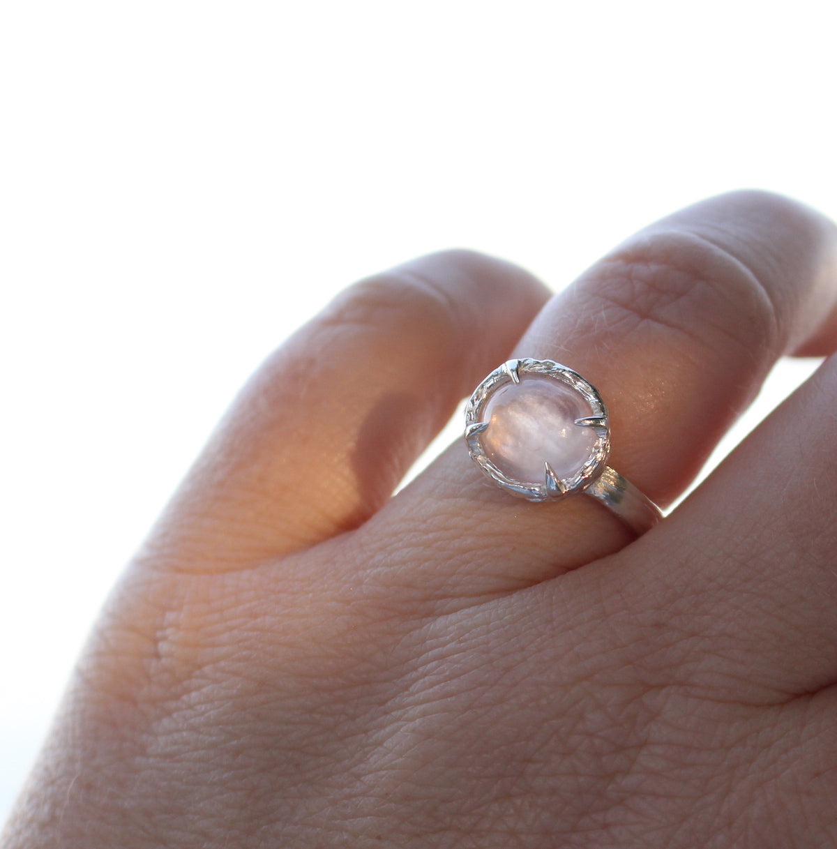 Rose quartz ring