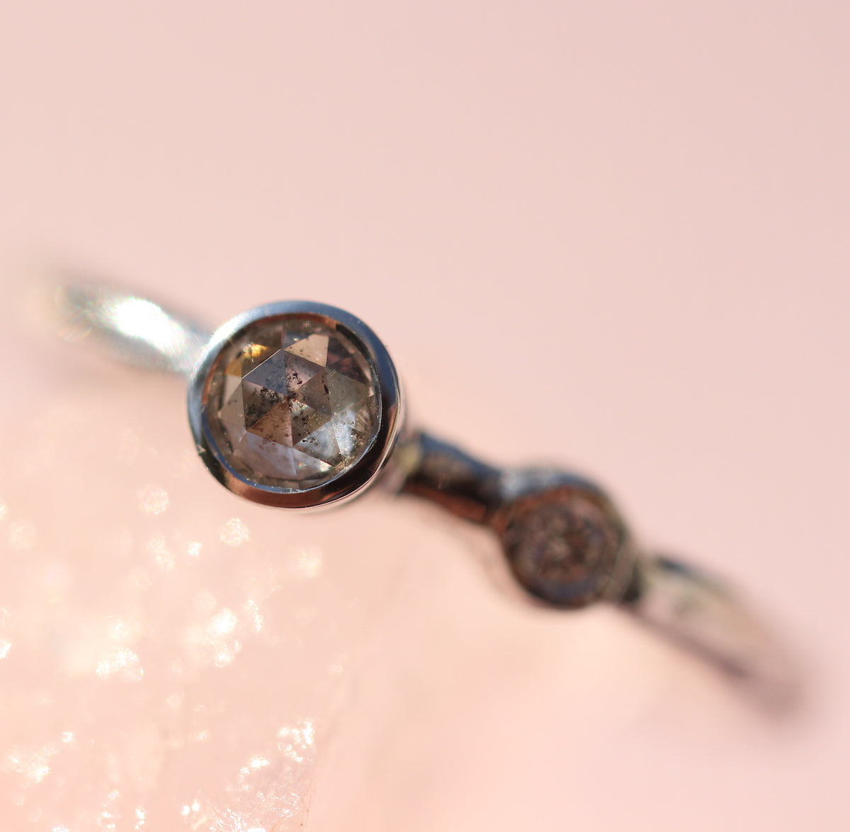 Rose cut diamond stacking ring