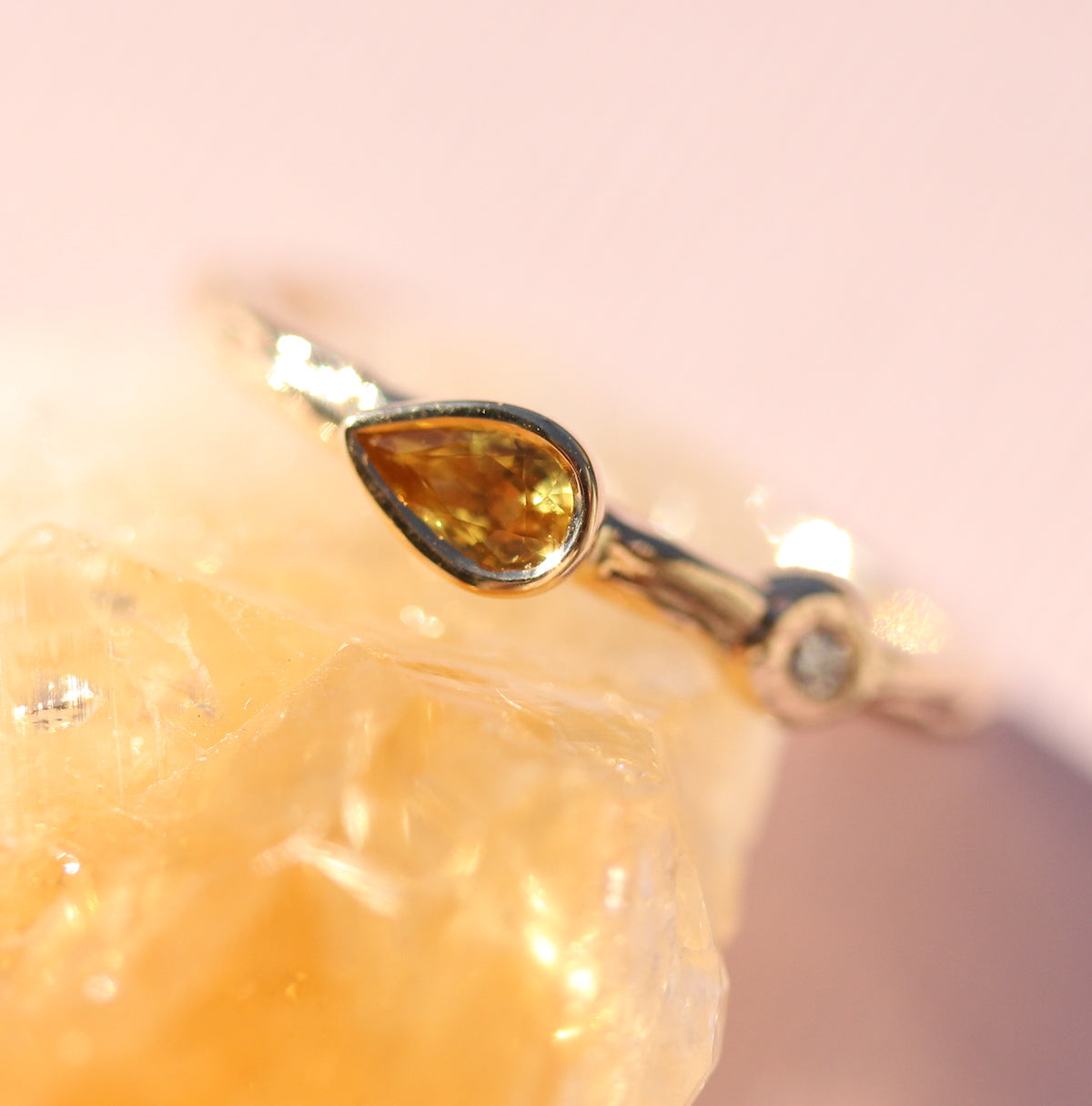 Yellow Sapphire stacking ring