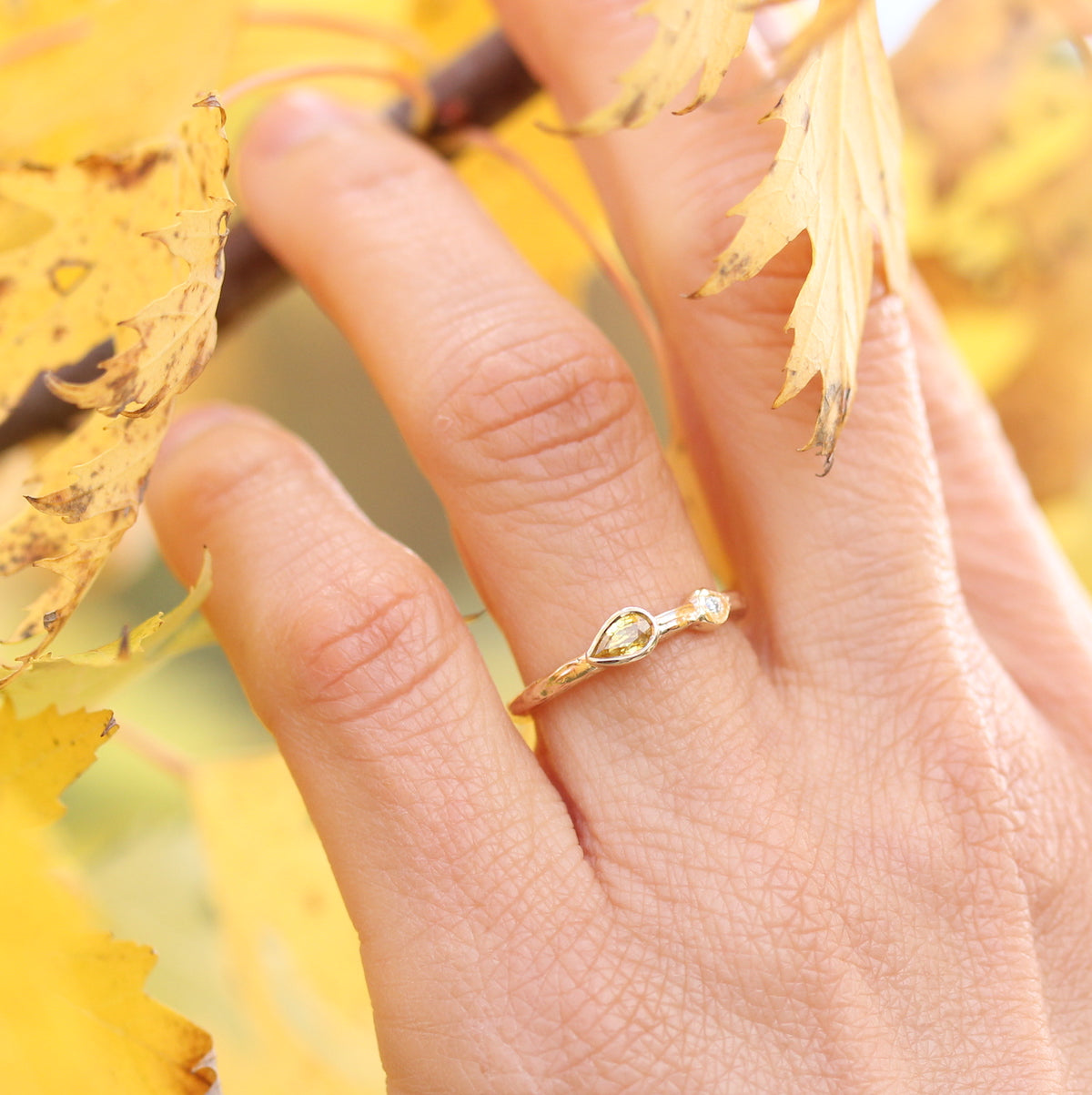 Yellow Sapphire stacking ring