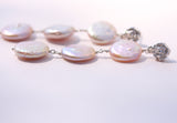 Silver and coin pearl drop earrings