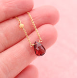 Garnet Pear Necklace