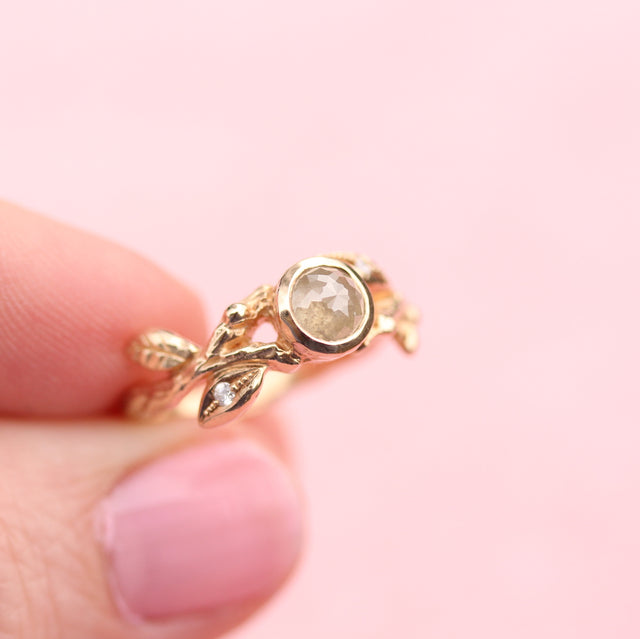 Leaf and Branch Rose cut Diamond Ring - Kathryn Rebecca