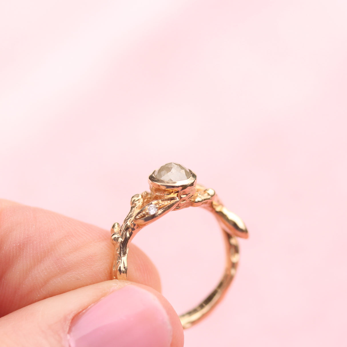 Leaf and Branch Rose cut Diamond Ring - Kathryn Rebecca
