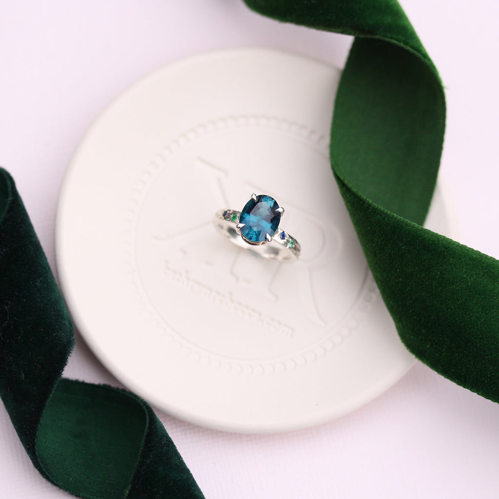 Blue Topaz Blooming Branch Ring