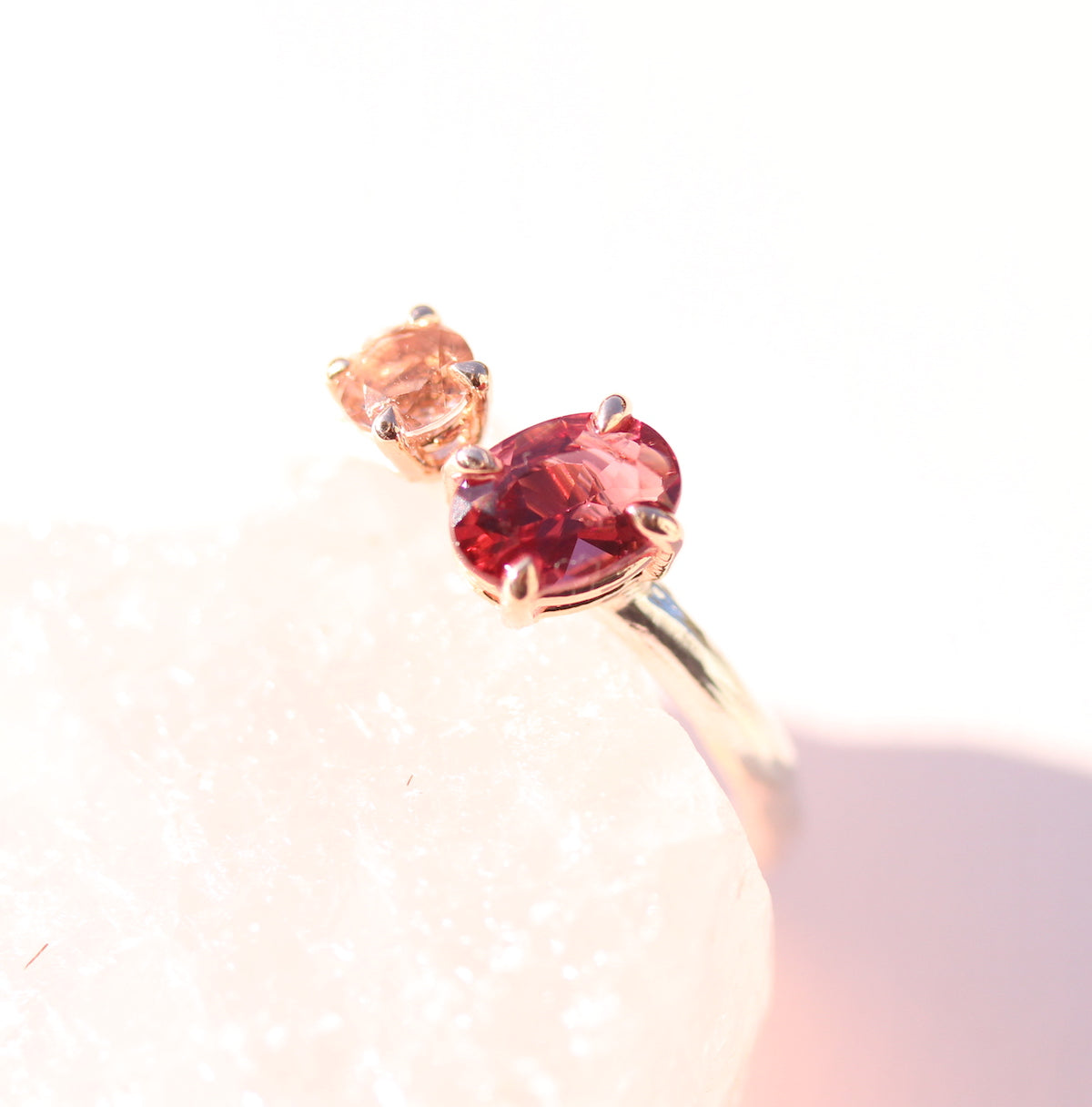 Garnet and Morganite Ring