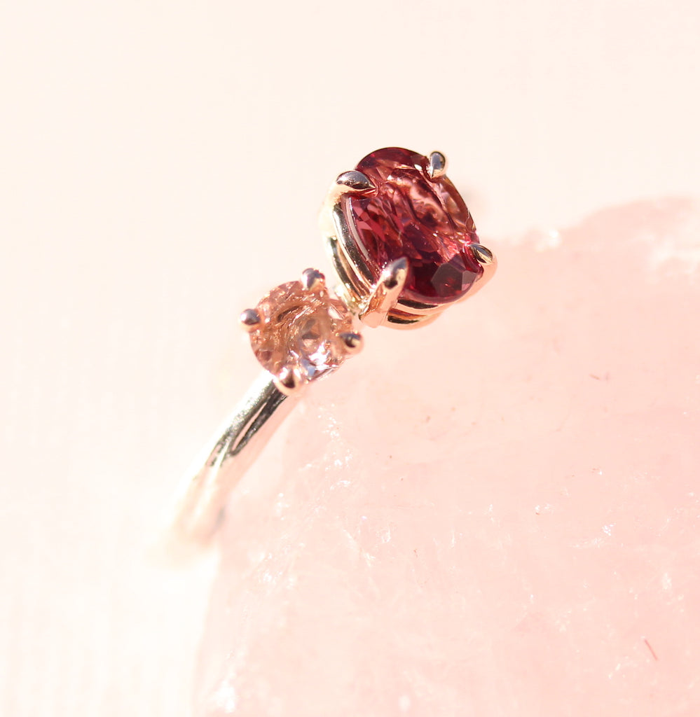 Garnet and Morganite Ring