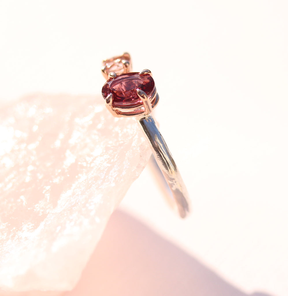 Garnet and Morganite Ring