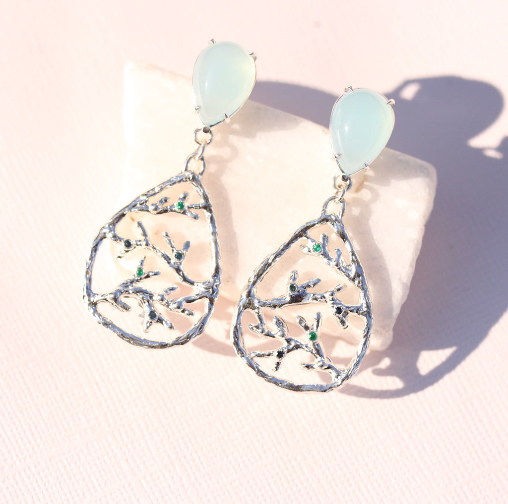Pear shaped drop earrings