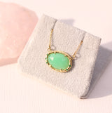Chrysoprase and emerald necklace