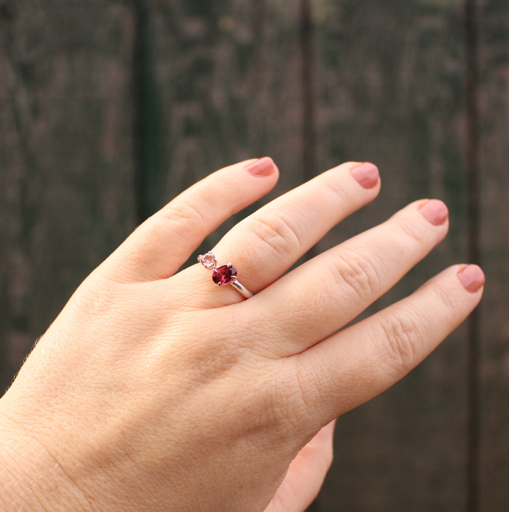 Garnet and Morganite Ring