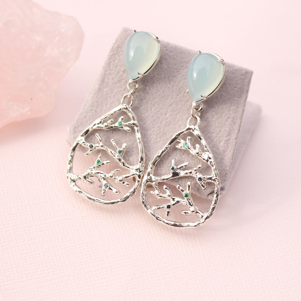 Pear shaped drop earrings