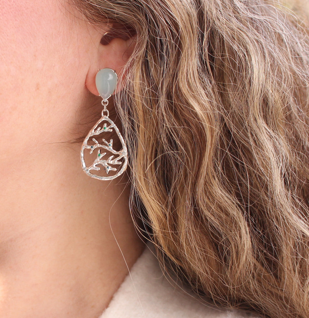 Pear shaped drop earrings