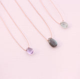 Pear Gemstone on silk cord