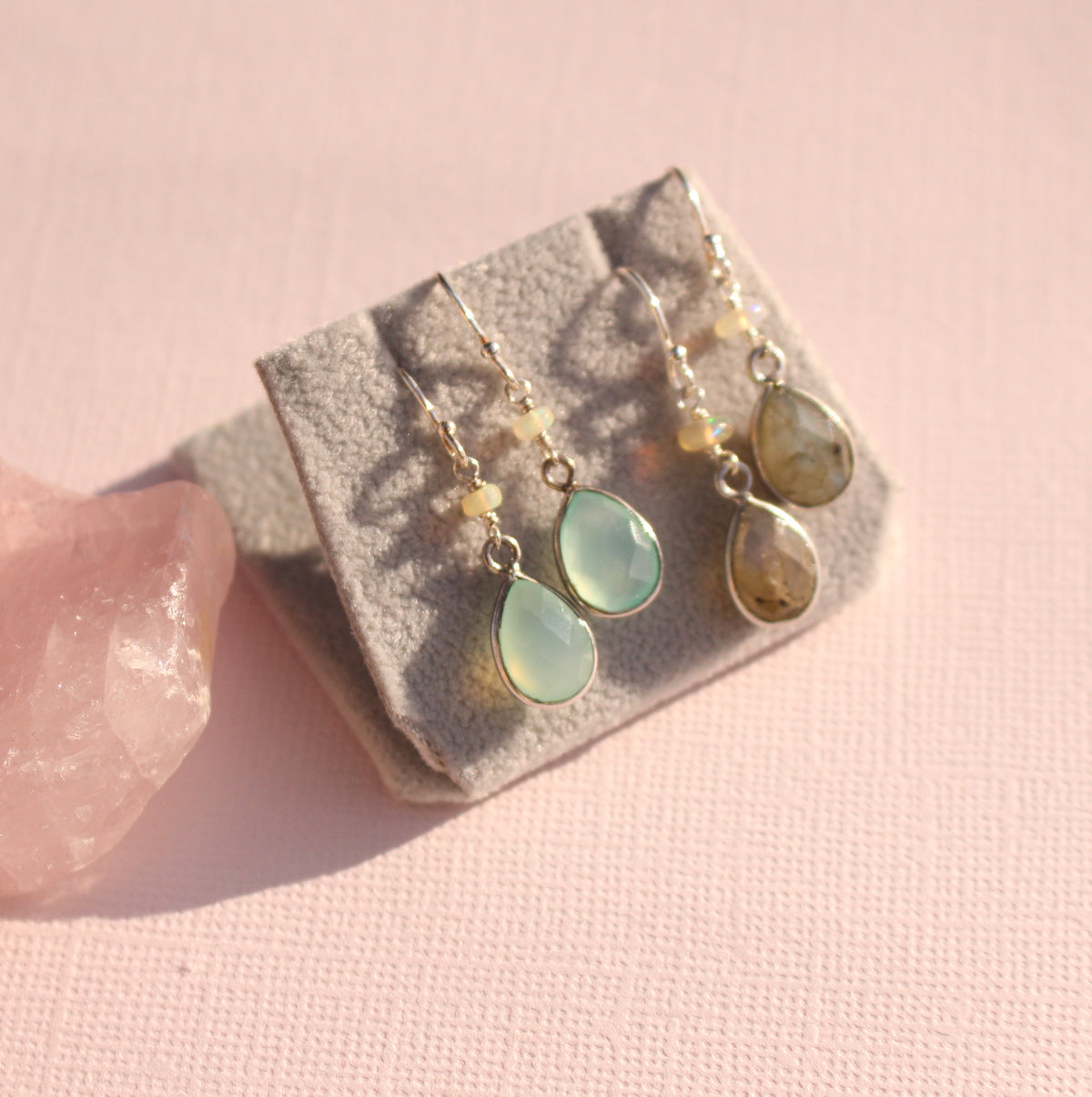 Drop gemstone earrings