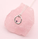 Birthstone Circle branch necklace