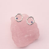 Blooming Branch Circle with Sapphire Earrings