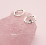 Blooming Branch Circle with Sapphire Earrings