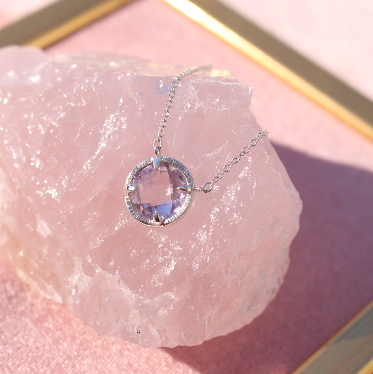 Amethyst Aster Coin Necklace