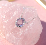 Amethyst Aster Coin Necklace