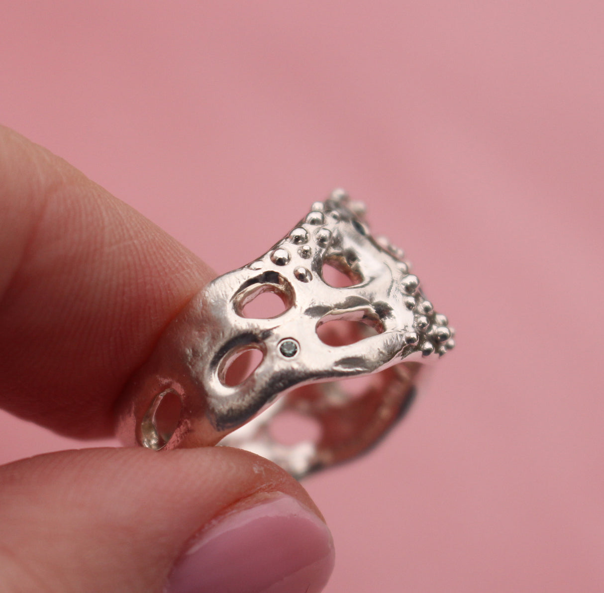 Seafoam Aquamarine & Diamond Ring - Kathryn Rebecca