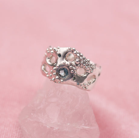 Seafoam Aquamarine & Diamond Ring - Kathryn Rebecca