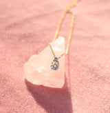 14k Yellow gold and Aquamarine Pear Necklace