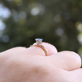 Cornflower Blue Sapphire Ring - Nature-Inspired Branch Design in Yellow Gold