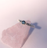Organic Blue Topaz and Sapphire Ring in Sterling Silver and Gold