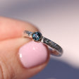 Organic Blue Topaz and Sapphire Ring in Sterling Silver and Gold - Kathryn Rebecca