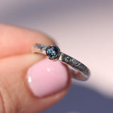 Organic Blue Topaz and Sapphire Ring in Sterling Silver and Gold