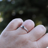 Organic Blue Topaz and Sapphire Ring in Sterling Silver and Gold