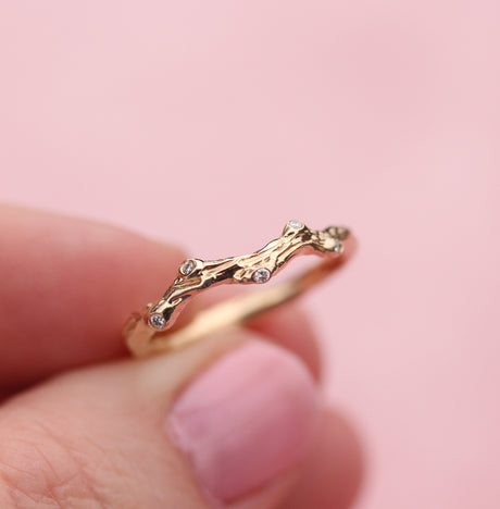 Branch and knot with diamonds band - Kathryn Rebecca