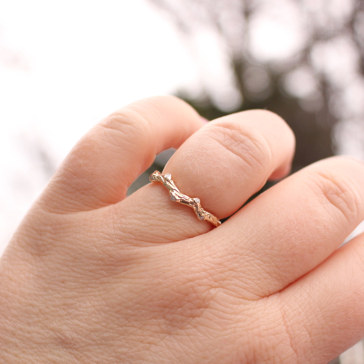 Branch and knot with diamonds band - Kathryn Rebecca