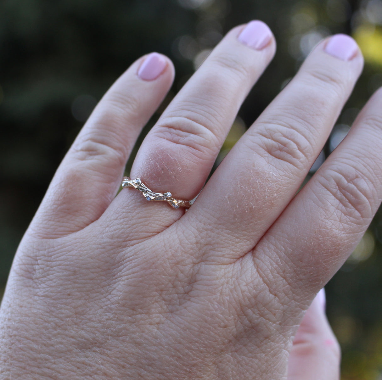 Branch and knot with diamonds band - Kathryn Rebecca