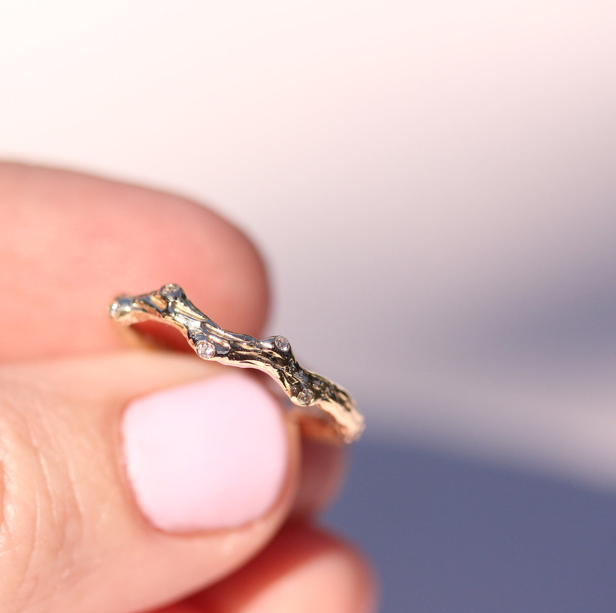 Branch and knot with diamonds band - Kathryn Rebecca