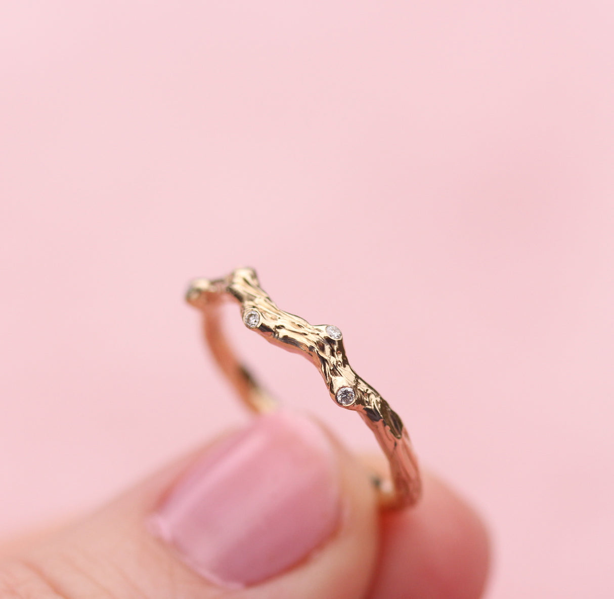Branch and knot with diamonds band - Kathryn Rebecca