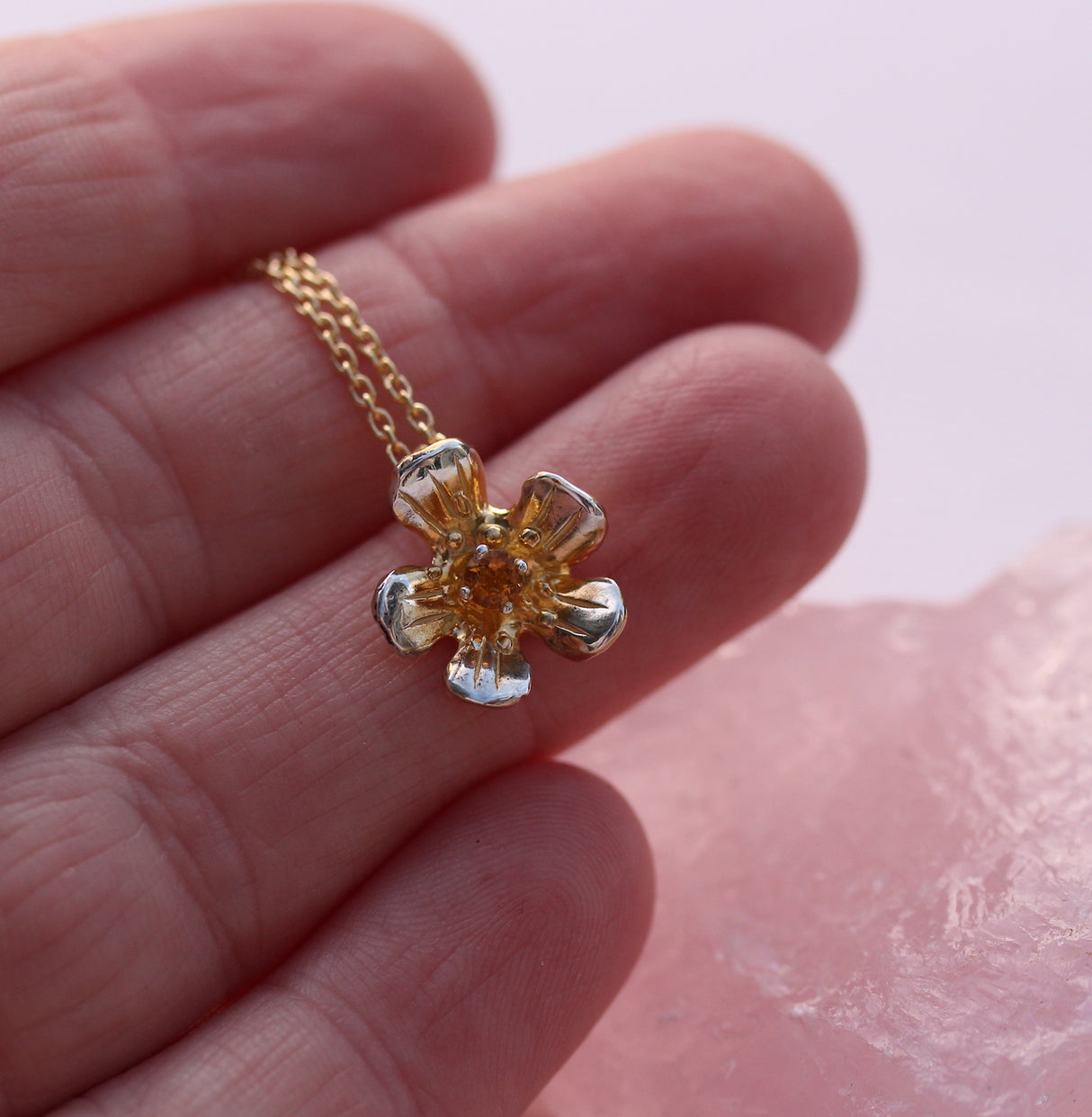 Golden Glow - buttercup necklace with gemstone