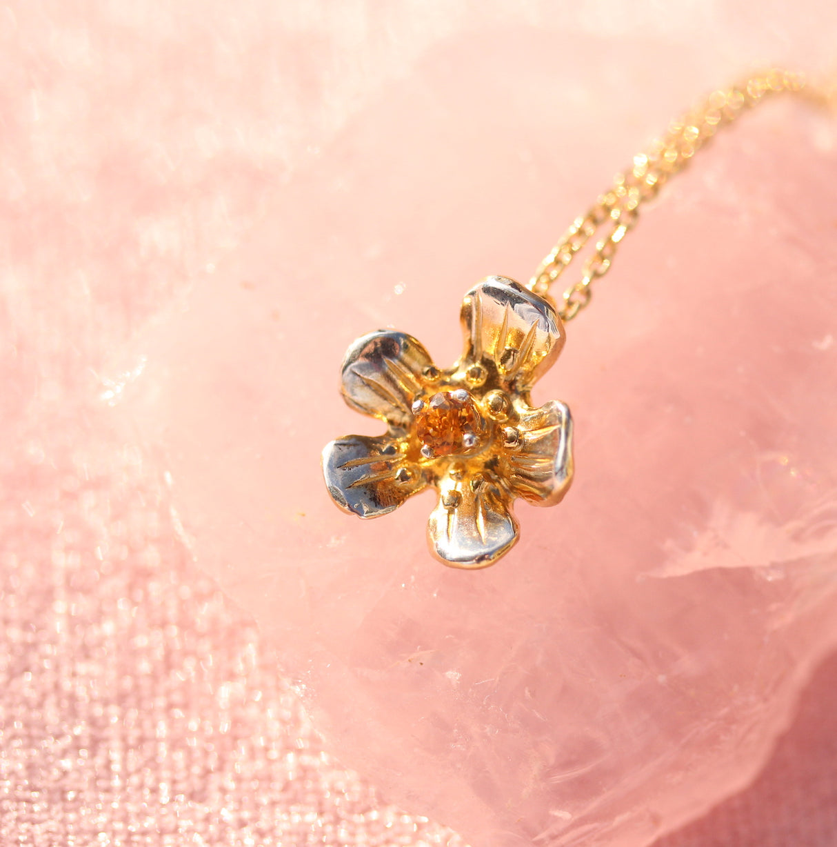 Golden Glow - buttercup necklace with gemstone